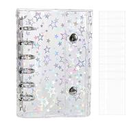 Carnet de notes à anneaux - Organiseur étanche à motif étoile de 28 cm, classeur durable, recharge de papier, fermeture à pression sécurisée | Étudiants Enseignants Déplacements scolaires Extérieur In