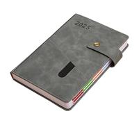 Carnet de notes à couverture rigide, planificateur 2025 en cuir synthétique, 21,5 x 14,5 cm, bloc-notes de 365 jours, agenda élégant et planification professionnelle, livre d'événements pour