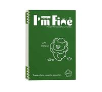 Carnet de notes à feuilles mobiles détachables avec 2 copies - Carnet carré simple - Chiot vert - B5 [ligne horizontale]