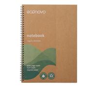 Carnet de notes à spirales Econovo A4 / 100% papier recyclé avec encre de soja / 80 feuilles lignées / 1 pièce marron/couverture kraft/pour le bureau et l'école/bloc-notes d'écriture agenda carn