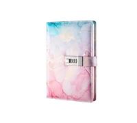 Carnet de notes A5 avec mot passe et verrouillage, bloc-notes créatif à lignes unies for étudiants, papeterie, agenda serrure combinaison sécurisée pour l'organisation quotidienne personnelle(Pink)