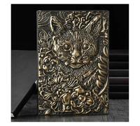 Carnet de notes A5 en cuir PU épais et rétro avec dragon tridimensionnel 3D, bloc-notes relief, fournitures bureau pour l'organisation quotidienne personnelle(Antique Brass D)