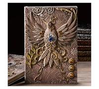 Carnet de notes A5 en cuir PU épais et rétro avec dragon tridimensionnel 3D, bloc-notes relief, fournitures bureau pour l'organisation quotidienne personnelle(Multicolor C)