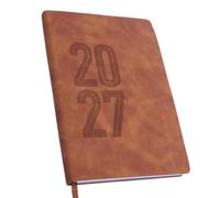 Carnet de Notes Anglais 2027, Agenda Quotidien 365 Jours, Papier | Écriture Fluide sans Bavure, Léger Coins Arrondis, Format 8,3x5,7 Pouces, Couleur Café