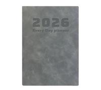 Carnet de notes annuel 2026, journal de gestion du temps, planificateur quotidien pour les voyageurs avec des mises en page de planification structurées, calendrier hebdomadaire et mensuel