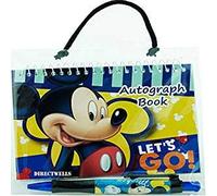 Carnet de Notes autographes Disney Mickey et Minnie Mouse Mickey Mouse Let's Go avec Stylo Bleu, Rose, Rouge.
