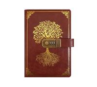 Carnet de notes avec mot passe, carnet rétro A5 cadenas, protection des secrets, 200 pages, journal voyage for étudiant pour l'organisation quotidienne personnelle(Style2-Red)
