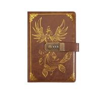 Carnet de notes avec mot passe, carnet rétro A5 cadenas, protection des secrets, 200 pages, journal voyage for étudiant pour l'organisation quotidienne personnelle(Style1-Brown)