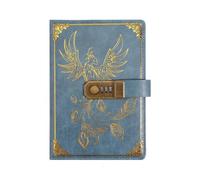 Carnet de notes avec mot passe, carnet rétro A5 cadenas, protection des secrets, 200 pages, journal voyage for étudiant pour l'organisation quotidienne personnelle(Style1-Blue)