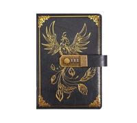 Carnet de notes avec mot passe, carnet rétro A5 cadenas, protection des secrets, 200 pages, journal voyage for étudiant pour l'organisation quotidienne personnelle(Style1-Black)