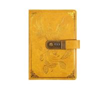 Carnet de notes avec mot passe, carnet rétro A5 cadenas, protection des secrets, 200 pages, journal voyage for étudiant pour l'organisation quotidienne personnelle(Style1-Yellow)