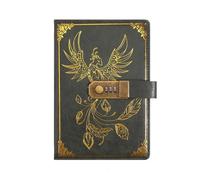 Carnet de notes avec mot passe, carnet rétro A5 cadenas, protection des secrets, 200 pages, journal voyage for étudiant pour l'organisation quotidienne personnelle(Style1-Green)