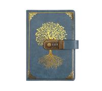 Carnet de notes avec mot passe, carnet rétro A5 cadenas, protection des secrets, 200 pages, journal voyage for étudiant pour l'organisation quotidienne personnelle(Style2-Blue)