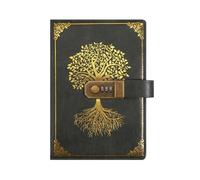 Carnet de notes avec mot passe, carnet rétro A5 cadenas, protection des secrets, 200 pages, journal voyage for étudiant pour l'organisation quotidienne personnelle(Style2-Green)