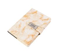 Carnet de notes avec mot passe, journal intime, code verrouillage, bloc-notes épais, en cuir PU, fournitures scolaires et bureau pour l'organisation quotidienne personnelle(Yellow)