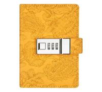 Carnet de notes avec serrure à combinaison for étudiants et adultes, journal intime secret code pour l'organisation quotidienne personnelle(Yellow)