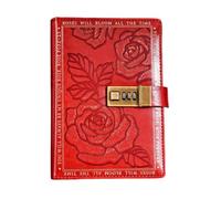 Carnet de notes B6 avec mot de passe B6 | 224 pages en cuir rose couverture rigide lignée pour , adultes, garçons, filles, adolescents, école, voyage, Noël, anniversaire