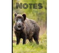 Carnet de notes: Bloc de feuille format A5 - 120 pages - Cahier ligné avec marge - Sanglier