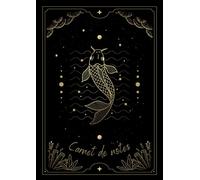 Carnet de notes: Cahier de notes Ligné - Carte De Tarot Dorée - Poisson Japonais Koi - 150 pages - A4 - 21 x 29,7 cm - 8,27 x 11,69 pouces