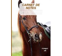 Carnet de notes: Cahier ligné avec marge grand format A4 cheval | 200 pages vierges lignées | Bloc note A4 ligné avec marge | Notebook A4 ligné avec marge | Idéal pour passionné(e) de chevaux