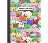 Carnet de Notes Chat: Pages lignées de chats mignons et adorables,journal intime pour adolescents, enfants, étudiants, cadeau Noël I cadeau ... enfant, , adulte, 8.5 x 11 pouces, 120 pages