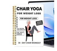 Carnet de notes de 21,6 cm, guide d'exercices de yoga pour le fitness à domicile, planificateur de bien-être avec routines quotidiennes de 15 minutes, carnet d'exercices adapté aux débutants pour