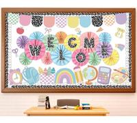 Carnet de notes de composition 3D pour salle de rayon arc-en-ciel, découpes en papier, éventails de bienvenue, décoration murale pour la rentrée scolaire, la maternelle, la bibliothèque, la