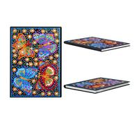 Carnet de notes de peinture diamant papillon vierge avec outils - Couverture rigide pour adultes et débutants - Cadeau de vacances ou d'anniversaire