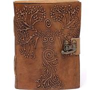 Carnet de notes Déesse & Arbre de vie avec couverture en similicuir -- 250g ; 18x13 cm