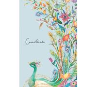 Carnet de notes : Dessin d'un paon avec décor de plumes et de fleurs en couleur | Idée de cadeau pour les jardiniers et amoureux de la Nature, des oiseaux ... | 100 pages