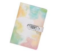 Carnet de notes en cuir avec serrure à combinaison - Planificateur de mot de passe verrouillable - Avec porte-stylo - 14,7 x 20,3 cm - Écriture créative des ordinateurs portables - Mot de passe