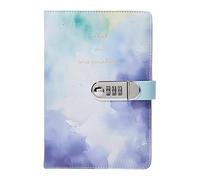 Carnet de notes en cuir avec serrure à combinaison - Planificateur de mot de passe verrouillable - Avec porte-stylo - 14,7 x 20,3 cm - Écriture créative des ordinateurs portables - Mot de passe