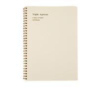 Carnet de notes en PP givré à reliure spirale, cahier d'exercices for étudiants à grille lignée de 80 feuilles et 160 pages, papier de Protection des yeux de 80g Blocs mémo(Beige,A5)