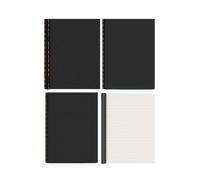 Carnet de notes épais en cuir de vache pour coudre de mauvaises questions - Carton noir [B5/Grille] -1 This Outfit