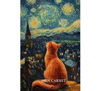 Carnet de notes: format de poche, 100 pages lignées sur papier crème 90gr/m², couverture souple, chat van Gogh