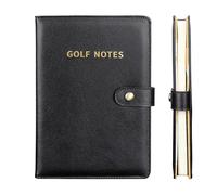 Carnet de notes golf avec suivi des progrès - Registre d'exécution tirs, journal putting léger 80 g, livret métrique performance du parcours, papeterie couverture en cuir synthétique | Record handicap