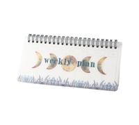 Carnet de notes hebdomadaire non daté, reliure à double bobine, page déchirable, rabat vertical à 360° pour étudiant enseignant, agenda floral 7, 5 x 3 pouces