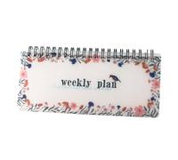 Carnet de notes hebdomadaire non daté, reliure à double bobine, page déchirable, rabat vertical à 360° pour étudiant enseignant, agenda floral 7, 5 x 3 pouces