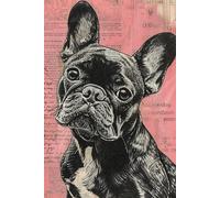 Carnet de notes illustré Bouledogue Français, A5, joli cahier 100 pages lignées
