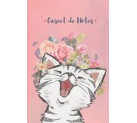 Carnet de Notes: Jolie Couverture Aquarelle Chat & Fleurs, 100 pages blanches lignées, Idée cadeau parfait pour fille, Journal Intime Adolescente, ... a5, Ronronthérapie Anti-stress et Relaxation