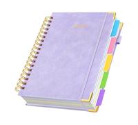 Carnet de notes ligné pour collège - 10,04 pouces B5 avec séparateur amovible - Carnet à spirales avec 300 pages et intercalaires en PVC - Pour la maison