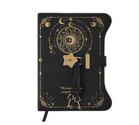 Carnet de notes Love Lock Keys B6 en cuir PU, joli carnet 360 pages pour l'organisation quotidienne personnelle(Black)