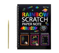 Carnet de notes Magic Scratch Off - Pad, Fournitures de journalisation créatives, Carnet de croquis de soulagement du stress | Salle de jeux de classe mignonne Fête Anniversaire Activités de voyage de