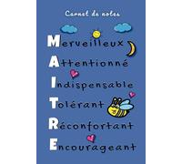 Carnet de notes maître: Cadeau pour maître d'école, Cahier instituteur pour dire merci, Carnet notes professeur des écoles à offrir en fin d'année ou Noël