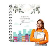 Carnet de notes mensuel d'entretien de la maison, carnet de planification de rénovation, design de table transparent avec dossiers de mise à niveau ménagers, entretien des appareils d'inspection de