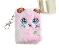 Carnet de notes moelleux pour fille - Joli journal pour enfants avec | Porte-clés - Journal en peluche - Journal secret - Carnet d'écriture et dessin - Cadeau à paillettes
