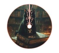 Carnet de notes mystérieux pour Halloween, chat noir, jupe de sapin de Noël, 91,4 cm, décoration d'intérieur et d'extérieur
