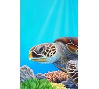Carnet de Notes Océanique : Illustration d’une Tortue de Mer dans les Récifs Tropicaux: 128 pages lignées, couverture reliée, rigide, et brillante, design exclusif signé Aline Belliard