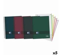 Carnet de notes Oxford Europeanbook 5 & You 5 mm 120 drap de lit A5 couverture rigide spirale (5 pièces)