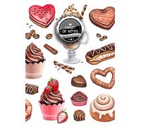 Carnet de Notes Petits Carreaux: VRAI A4 - 150+ pages Petits Carreaux avec marge - Calligraphie - Agenda - Journal - Bonbons, Gateaux, Patisseries et Macarons ! - J090